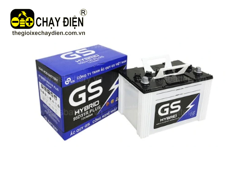 Ắc quy GS HYBRID 95D31R PLUS (12V-80ah)