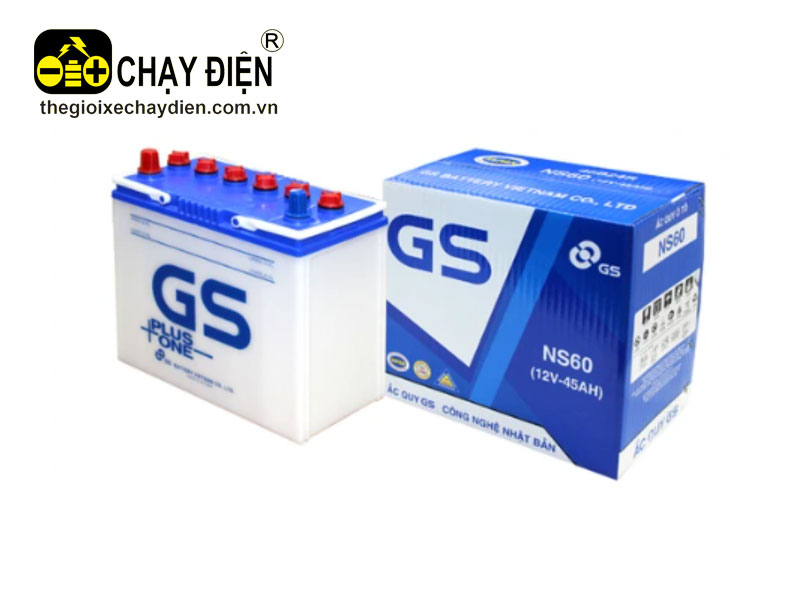 Ắc quy GS NS60 (12V-45ah) cọc nhỏ