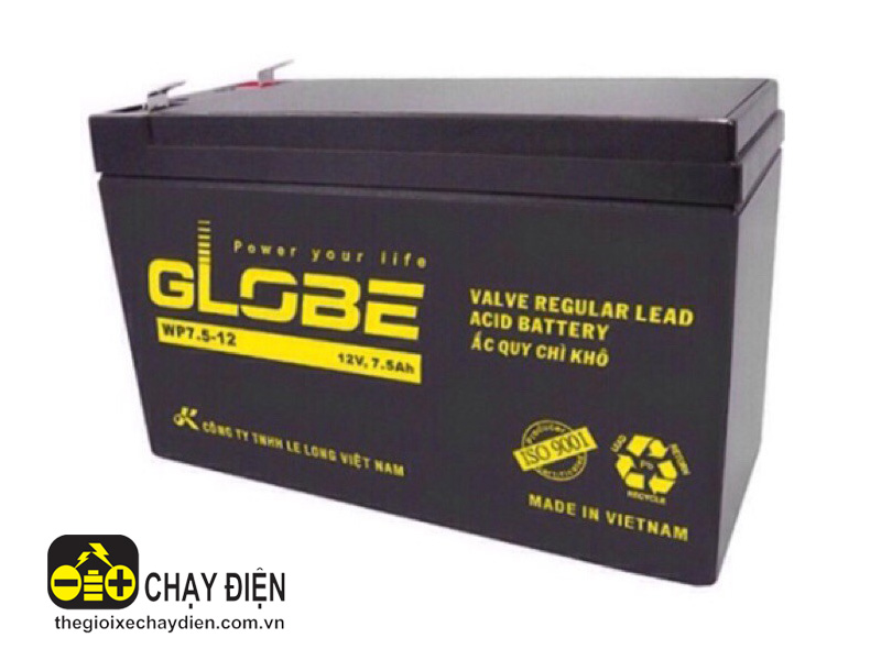 Ắc quy xe điện trẻ em Globe 12V 7Ah