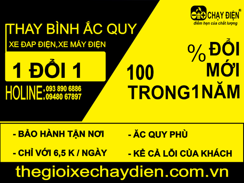 Thay bình ắc quy bảo hành bình ắc quy phù 1 đổi 1 trong 1 năm