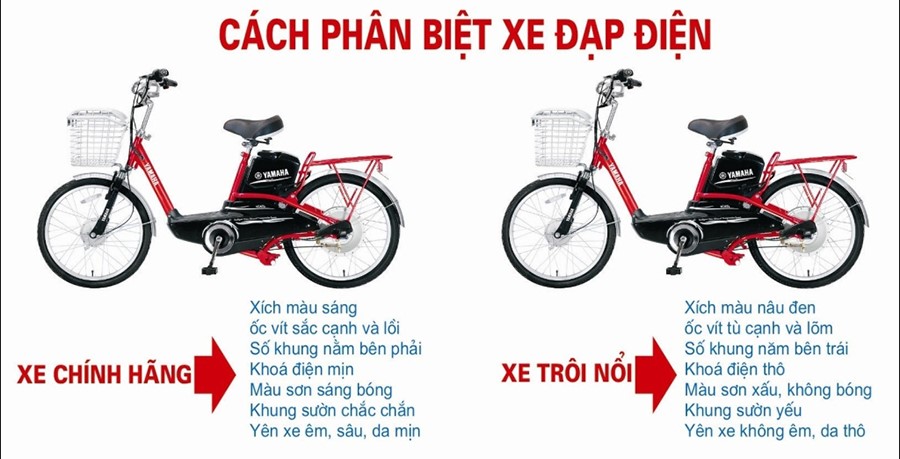 Cách phân biệt xe đạp điện thật và giả