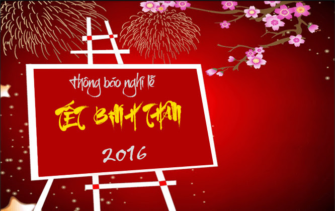 Lịch nghỉ tết nguyên đán năm 2016