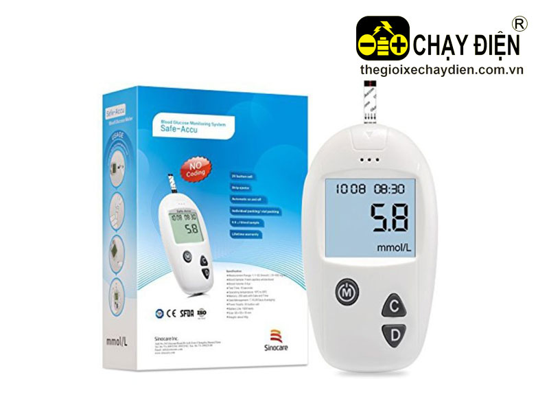 Máy đo đường huyết Sinocare Safe Accu (không tặng kèm que, kim)