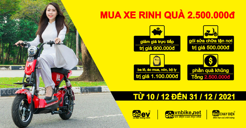 Mua xe đạp điện, xe máy điện rinh quà tặng 2.500.000đ