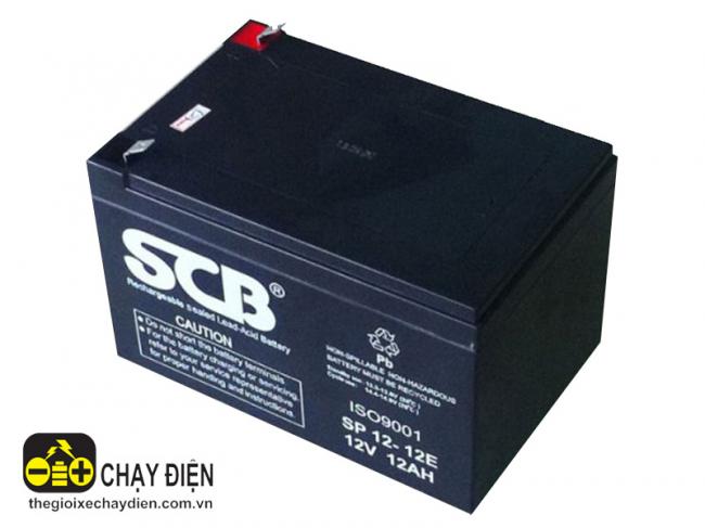 Ắc quy xe đạp điện SCB 12V-12Ah Đen bóng