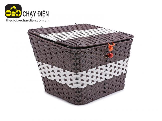 Giỏ mây xe đạp điện Đen trắng