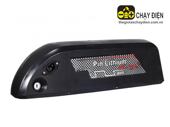 Pinlithium xe đạp điện Bmx 48v-12ah Đen bóng