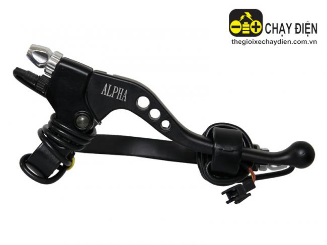 Tay thắng xe đạp điện Alpha Đen bóng