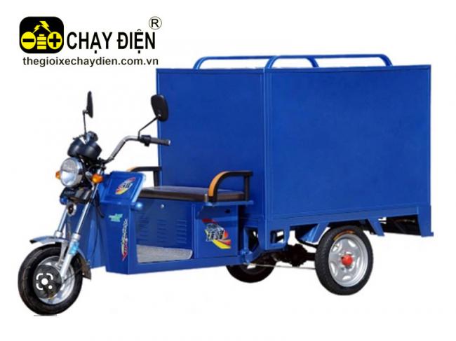 Xe 3 bánh điện da năng có thùng Xanh dương