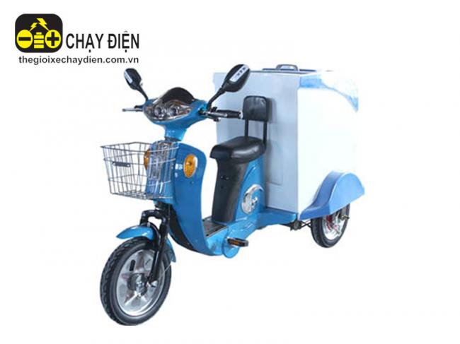 Xe 3 bánh điện Eagle thu gom rác Xanh dương trắng