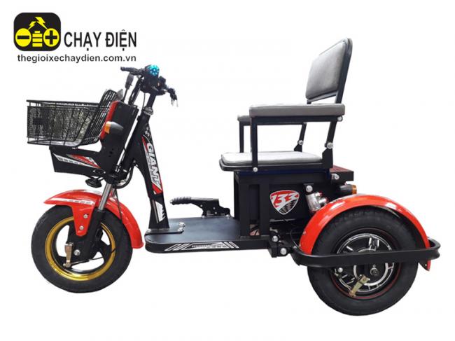 Xe 3 bánh điện M133S có ghế tựa 48v12ah Đỏ đen