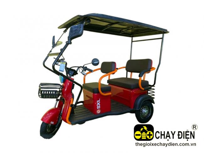 Xe 3 bánh điện SXL 2 chỗ ngồi có mái che Đỏ