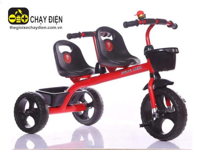 Xe đạp 3 bánh trẻ em 2 chỗ ngồi 127 Đỏ