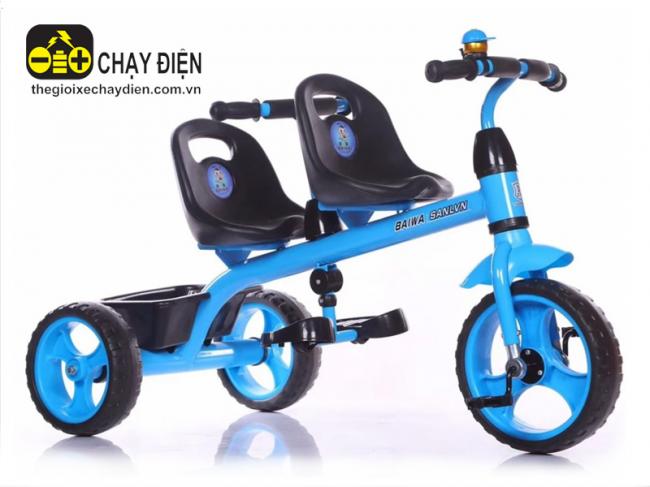 Xe đạp 3 bánh trẻ em 2 chỗ ngồi 127 Xanh dương