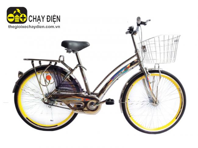 Xe đạp BMX 40 Inox @ 24inch vành gió Bạc