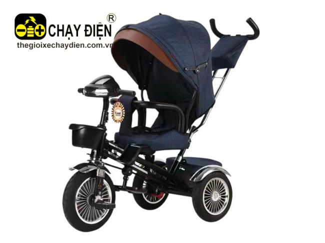 Xe đạp đẩy 3 bánh mái che cho bé từ 6 đến 36 tháng Xanh đen