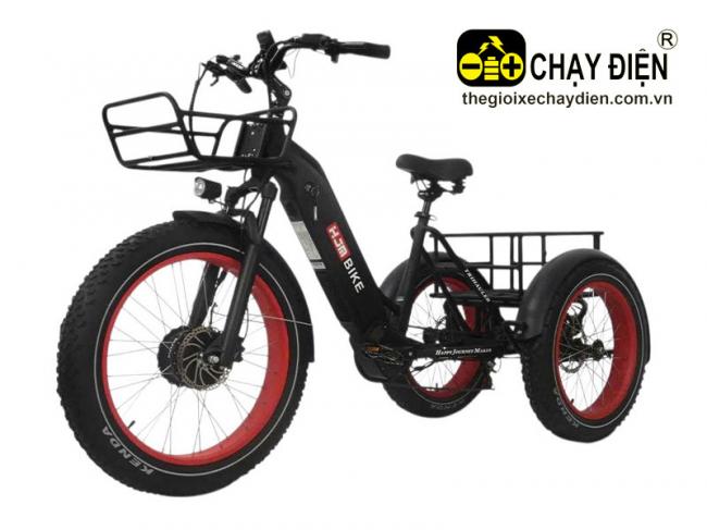 Xe đạp điện 3 bánh HJM BIKE Đỏ đen