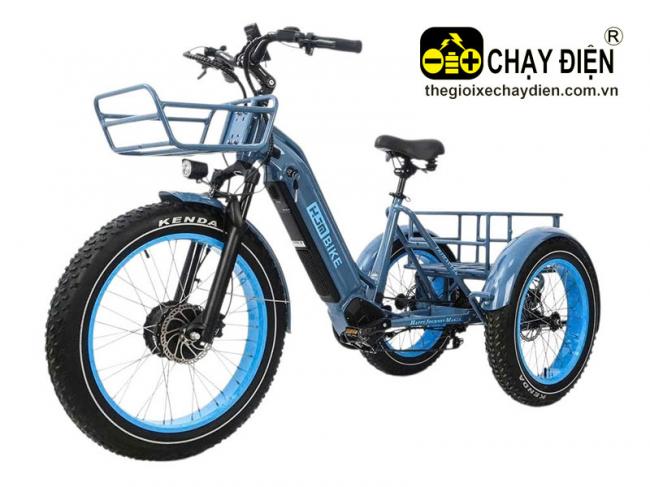 Xe đạp điện 3 bánh HJM BIKE Xanh da trời