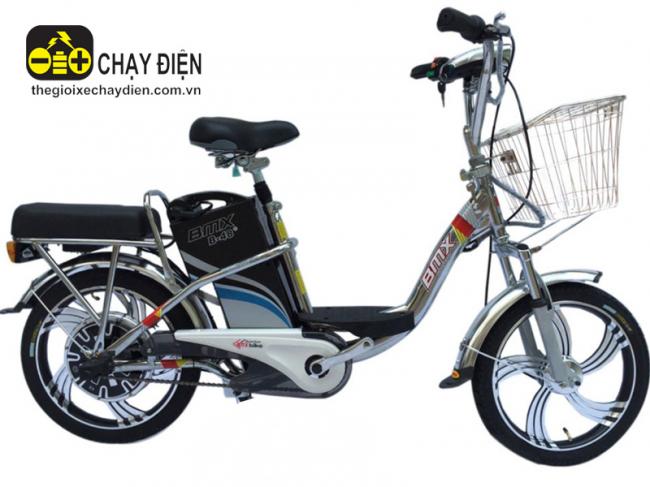 Xe đạp điện Bmx Inox 18 inch Bạc