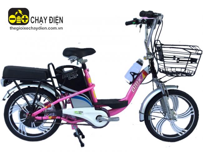 Xe đạp điện Bmx khung sơn vành 18 Hồng