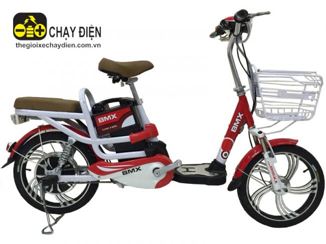 Xe đạp điện Bmx Classic nhún sau 18 inch Đỏ trắng