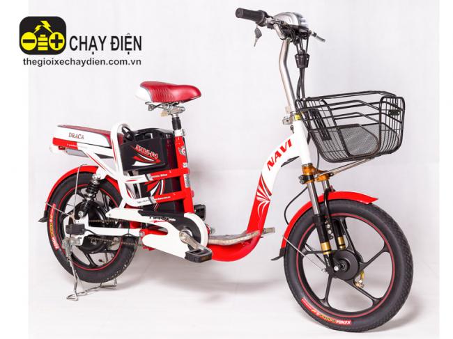 Xe đạp điện Draca Navi F4 18inh Đỏ trắng