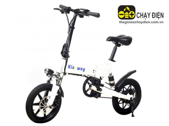 Xe đạp điện gấp Kinoway KV1420 14inh Trắng