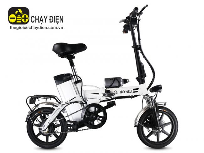 Xe đạp điện gấp Qi Li Raytheon Trắng