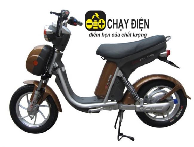 Xe đạp điện Nijia lốp liền săm 2014 Nâu