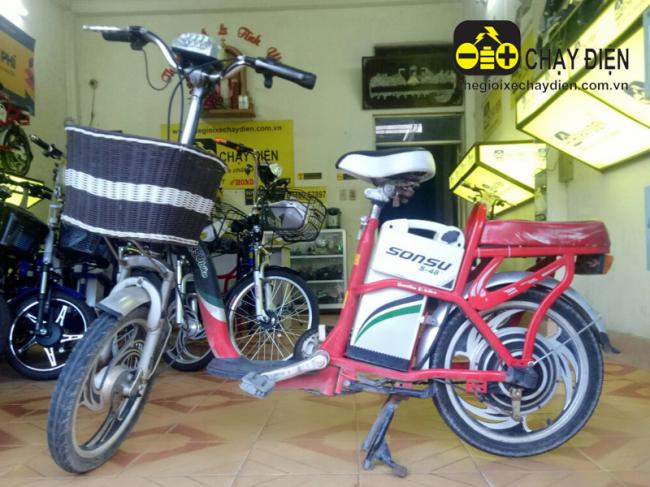 Xe đạp điện sonsu bike cũ đỏ Đỏ trắng