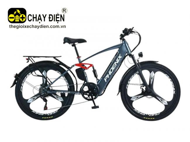 Xe đạp điện trợ lực Phoenix Q1 15Ah Xanh đen