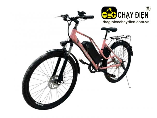 Xe đạp điện trợ lực Vnbike XG Hồng cánh sen