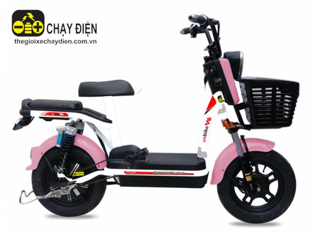 Xe đạp điện Vnbike V6 Hồng cánh sen