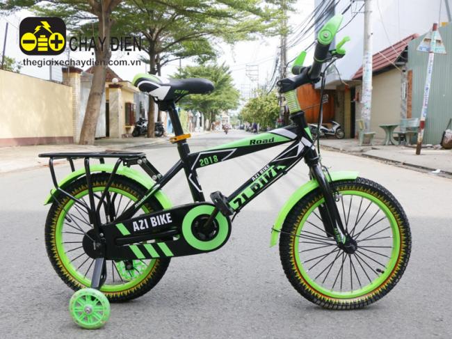 Xe đạp leo núi Azi Bike 16inh A35 baga Xanh lá đen