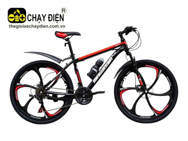 Xe đạp thể thao Mingu Inova vành đúc 6 chấu Đỏ đen