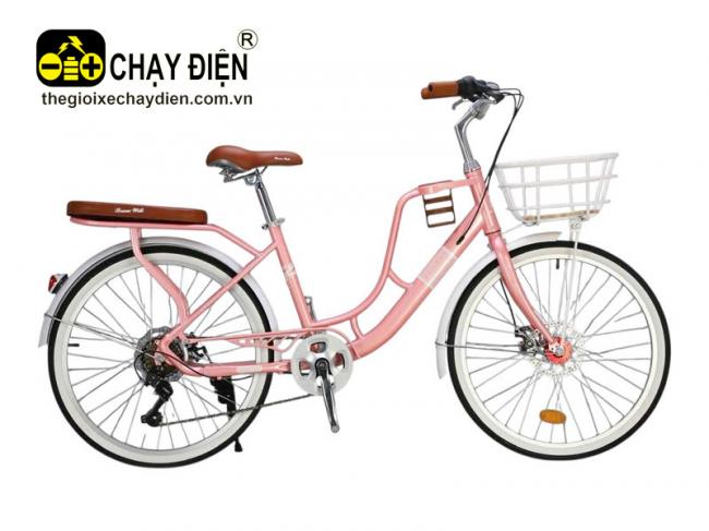 Xe đạp Vnbike G1 Plus Hồng cánh sen