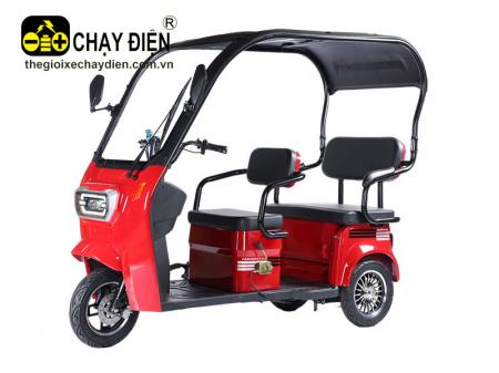 Xe điện 3 bánh 2 chỗ ngồi Yabo yên liền, tựa lưng, mái che