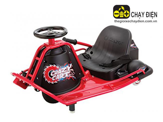 Xe điện 3 bánh trẻ em Drift Razor Crazy Cart Đỏ đen