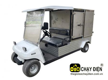 Xe điện Club Car chở hàng thùng kín
