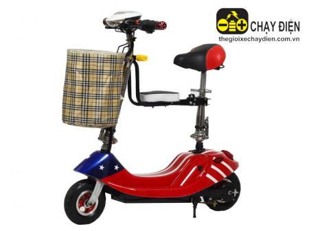 Xe điện gấp Mini E-Scooter giỏ trước và ghế phụ