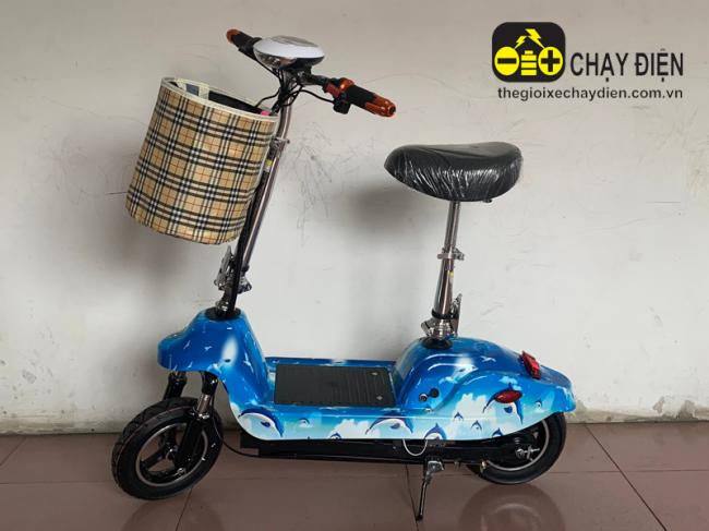 Xe điện Mini E Scooter EV E3 10inh Xanh dương