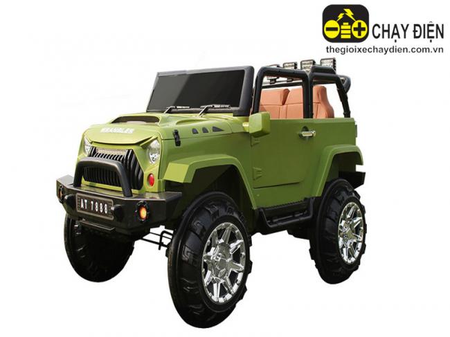 Xe điện trẻ em Jeep 2 chỗ ngồi AT7888 Xanh lá