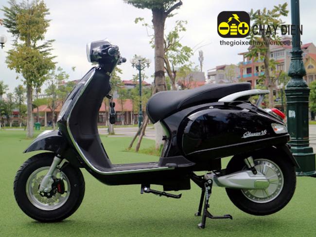 Xe máy điện LTP Bike Vespa đèn vuông Xanh đen