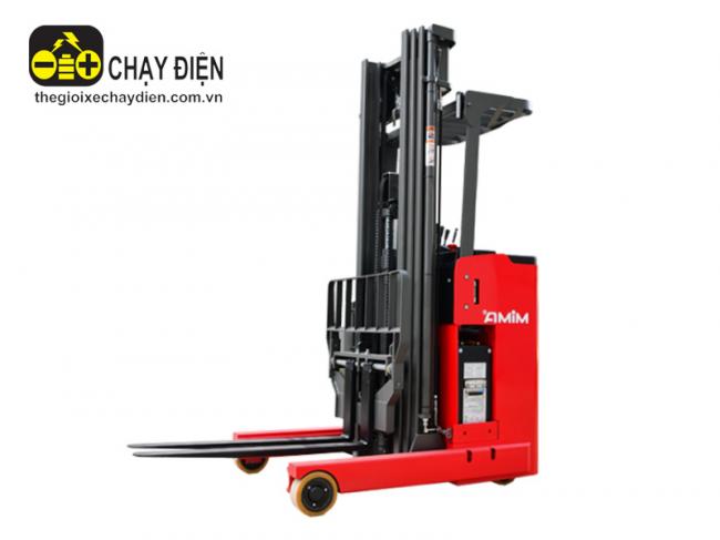 Xe nâng điện Mima Reach Truck đứng lái 1 tấn MF10 Đỏ đen