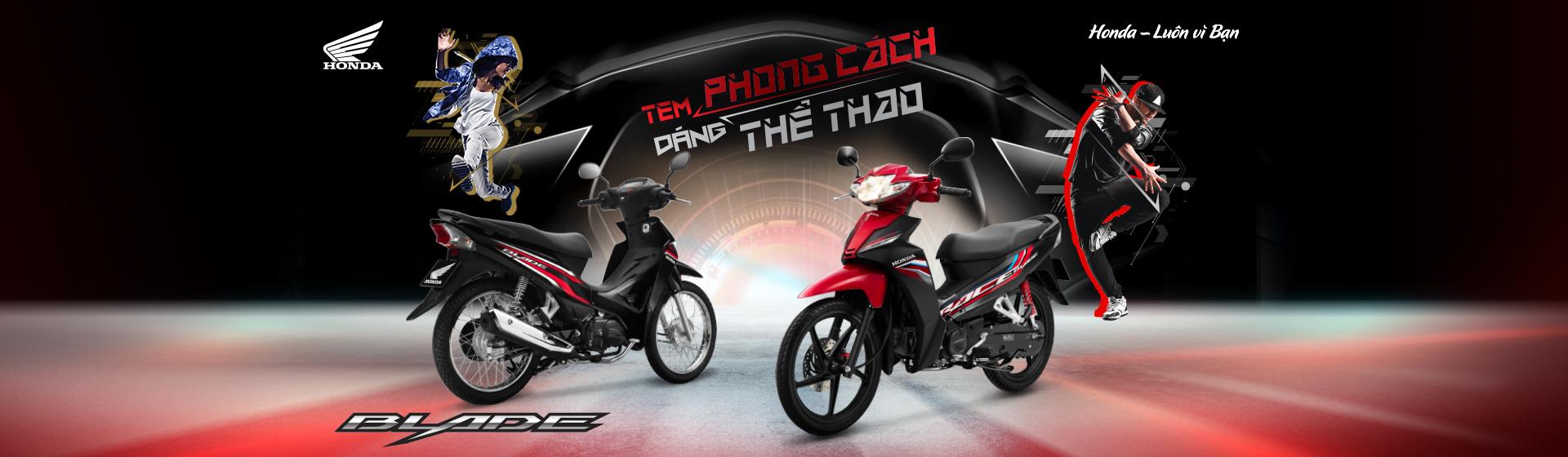 Xe máy Honda Blade 110 phanh cơ, vành nan hoa 