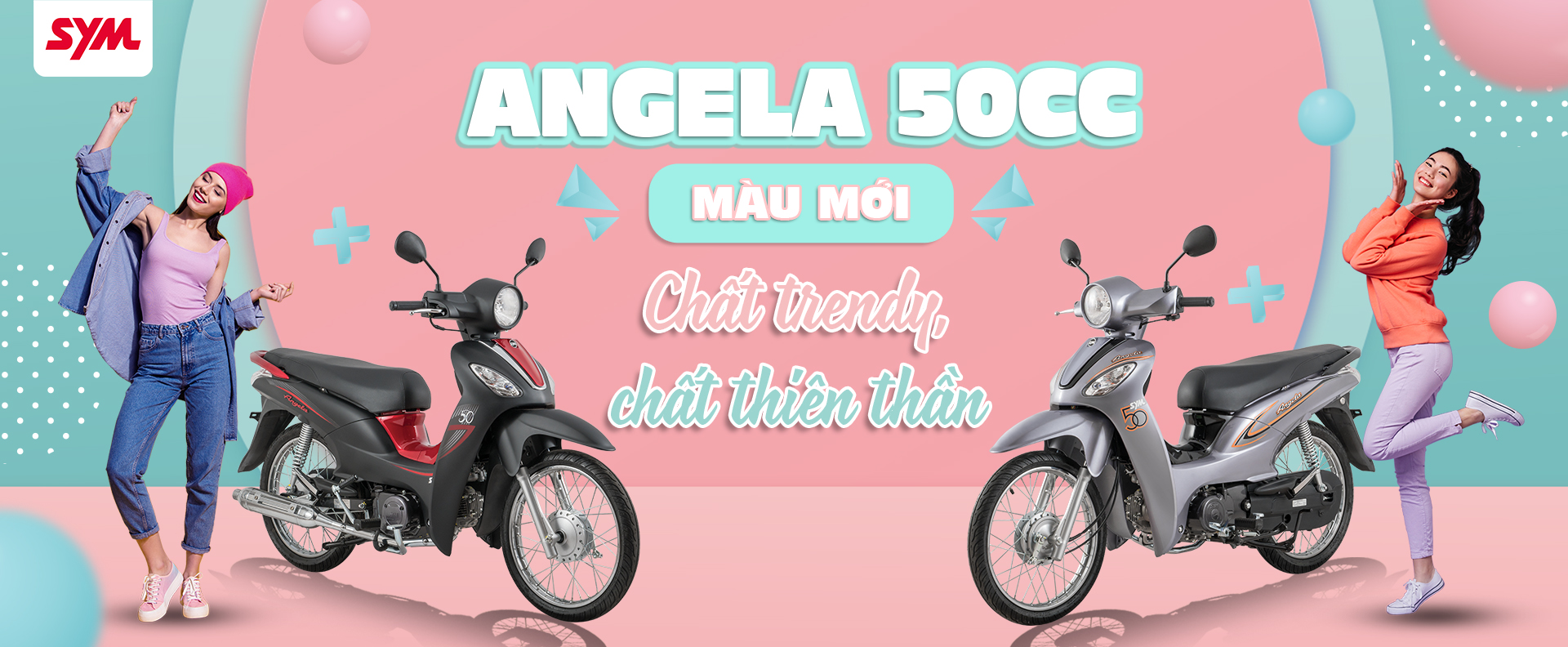 Xe máy SYM Angela 50cc sơn mờ 