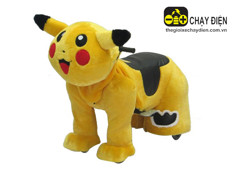 Xe thú nhồi bông Pikachu chạy điện trẻ em size nhỏ