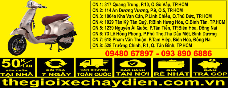 Địa chỉ các chi nhánh Thế Giới Xe Chạy Điện