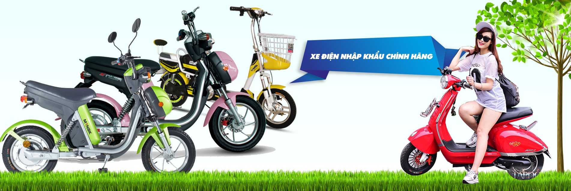 baner c&aacute;c mẫu xe m&aacute;y điện