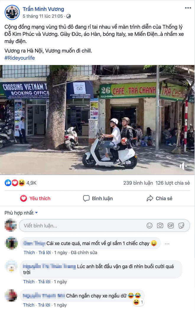 Bức ảnh chụp tương tác trên mạng facebook của cầu thủ Minh Vương Bức ảnh chụp tương tác trên mạng facebook của cầu thủ Minh Vương